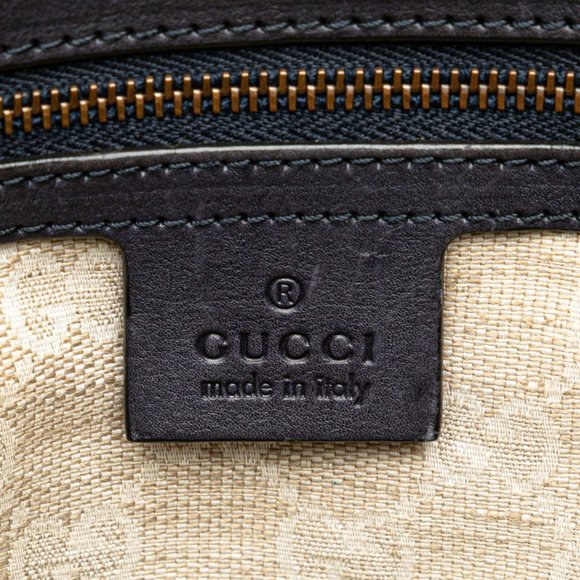 GUCCI Blue Leather Bamboo Shoulder Bag - Picture 9 of 10